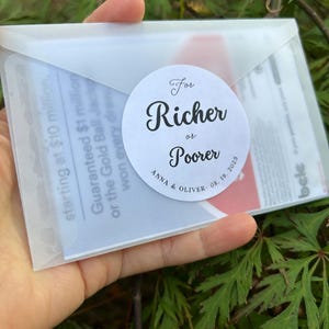 20 sacs de cadeaux de loterie personnalisés | à gratter de loterie | Étiquettes personnalisées | Autocollants ronds | Pour les plus riches ou les plus pauvres