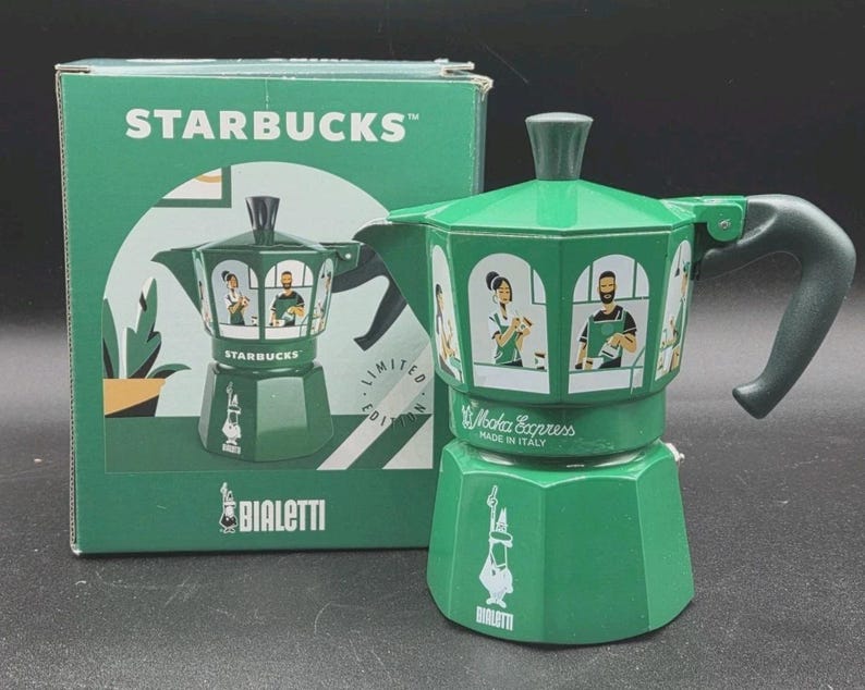 Bialetti Starbucks Italy Limited Edition Coffee Maker Moka Pot 4.4FL Oz ...