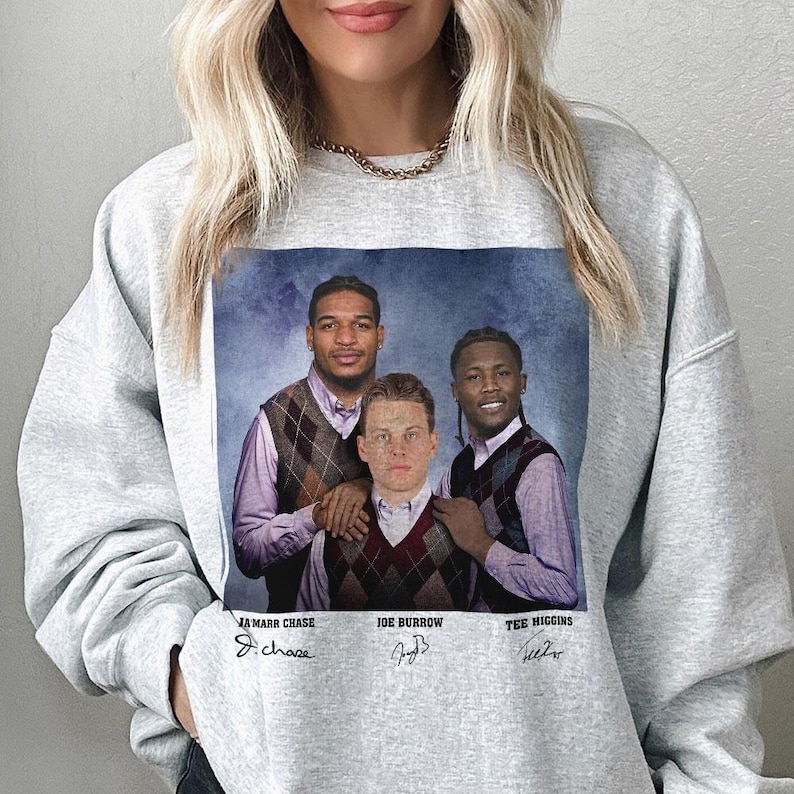 Ja'Marr Chase Joe Burrow Tee Higgins Football Shirt, Cincinnati Step Bros Tee, Funny Football Gift Unisex bild 6