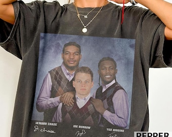 Ja'Marr Chase Joe Burrow Tee Higgins Football Shirt, Cincinnati Step Bros Tee, Funny Football Gift Unisex
