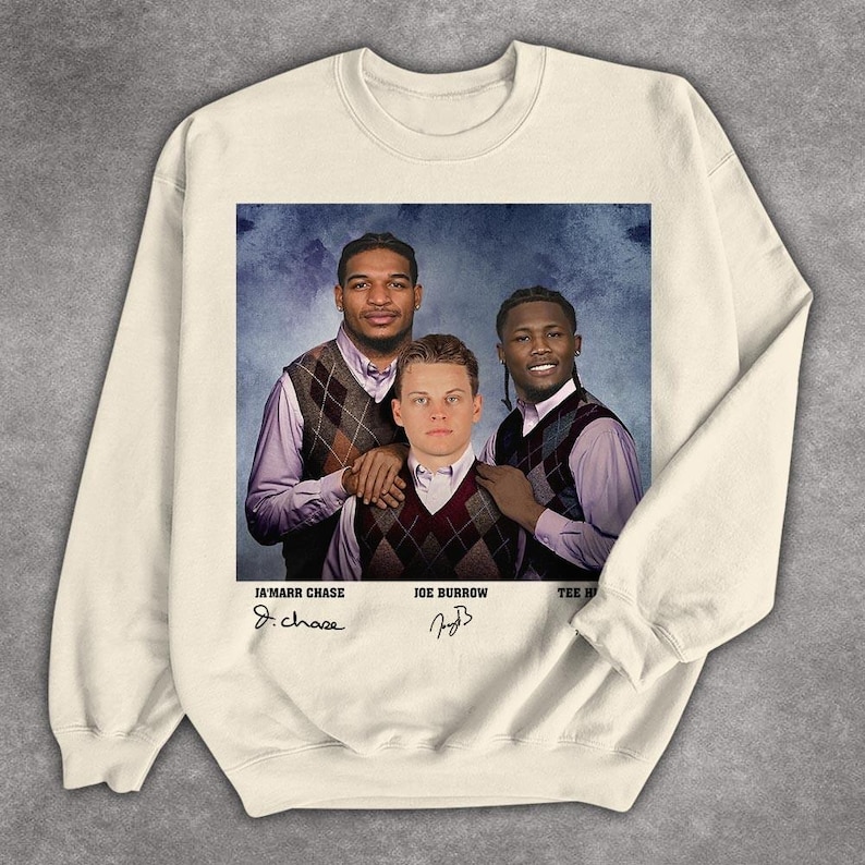 Ja'Marr Chase Joe Burrow Tee Higgins Football Shirt, Cincinnati Step Bros Tee, Funny Football Gift Unisex bild 3