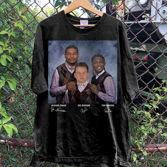 Ja'Marr Chase Joe Burrow Tee Higgins Football Shirt, Cincinnati Step Bros Tee, Funny Football Gift Unisex