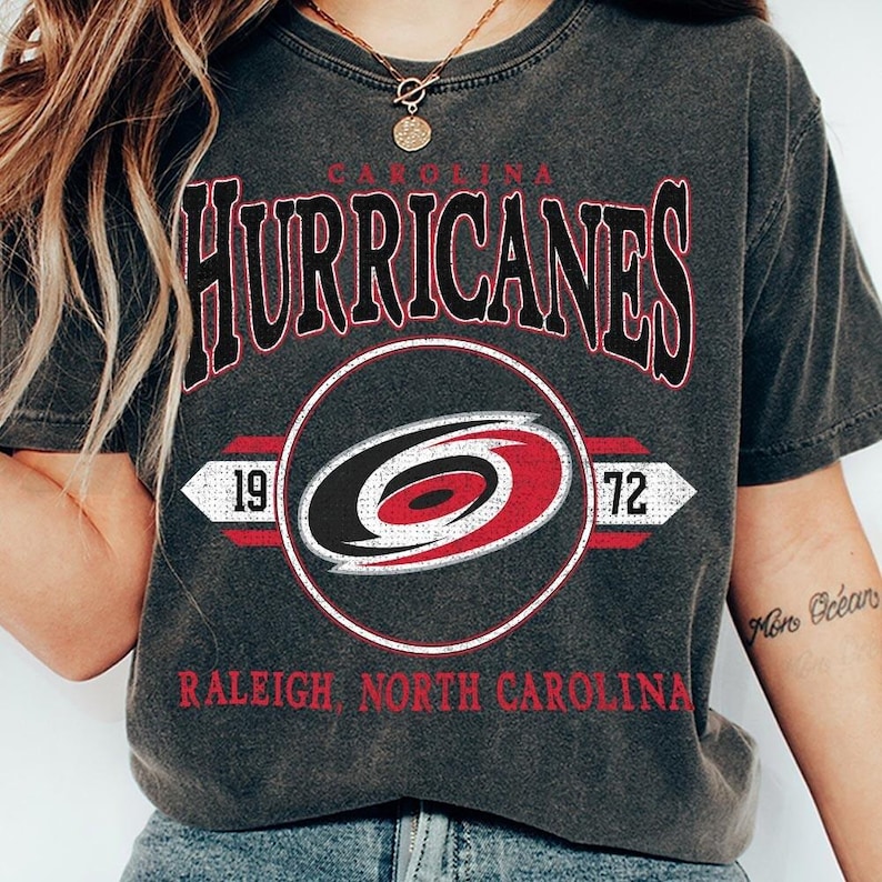 Carolina Hockey Men Vintage Shirt, 90s Hockey Graphic Tee, Retro For Women And Men Hockey Fan image 5