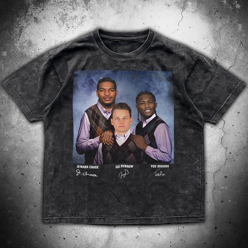 Ja'Marr Chase Joe Burrow Tee Higgins Football Shirt, Cincinnati Step Bros Tee, Funny Football Gift Unisex bild 2