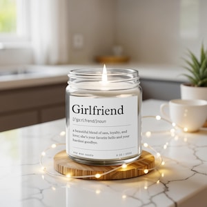 Girlfriend Definition Scented Candle, Soy Wax Candle, Gift for Her, Funny Candle, Unique Candle, 4 oz Candle