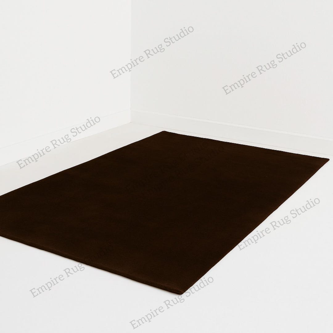 Hand Tufted Wool Chocolate Brown Rug – Solid Modern Area Carpet ...