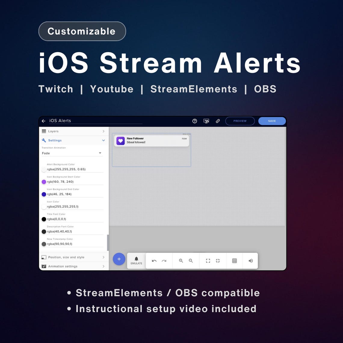 Customizable Ios Stream Alerts for Twitch and Youtube | Streamelements ...