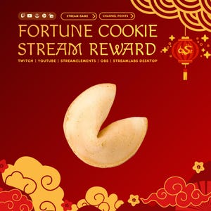 Twitch YouTube向けフォーチュンクッキー報酬ゲームウィジェット | インタラクティブ視聴者チャットゲーム | StreamElements OBSチャンネルポイントオーバーレイ