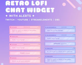 Streamer Chat Widget with Alerts for StreamElements | Animated Twitch & YouTube Chat Box Overlay with Alerts | OBS Compatible