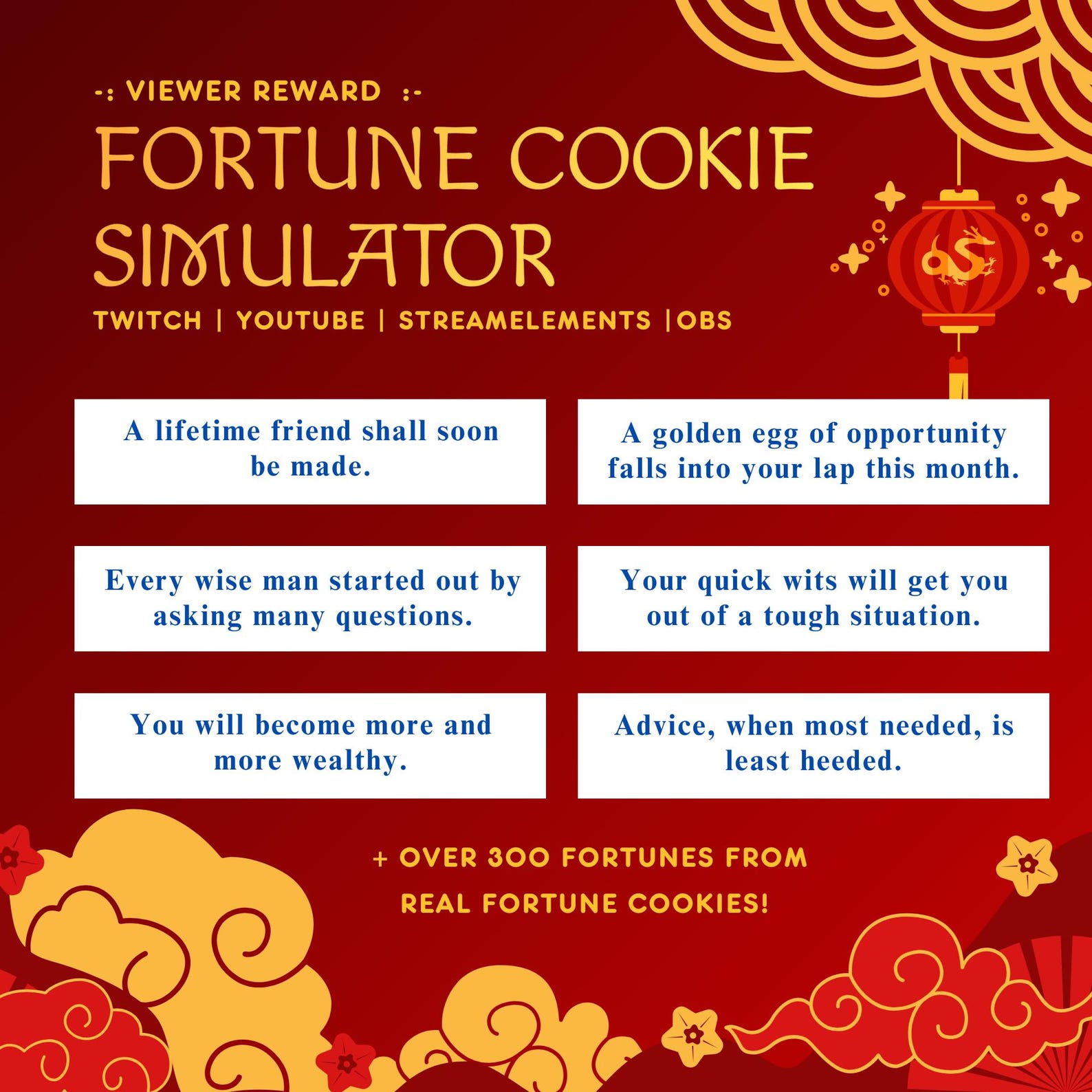 Bitfortune Streamer Streamer Fortune Cookie Reward Game | Interactive Twitch Chat Widget ...