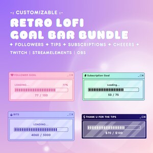 Kawaii Twitch Widget Mega Bundle | Chat With Alerts | Goal Bars ...