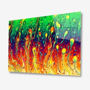 Un cadeau pour un ami, décoration de bureau, art mural en verre élégant et énergique, ajoutez de la couleur à votre vie, tableau sur verre coloré reflétant l'esprit de