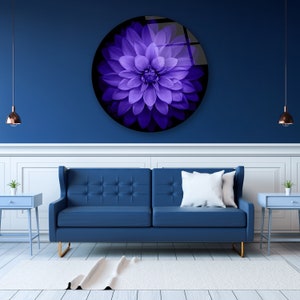 Purple Dahlia Flower Wall Decor, Purple Flower Canvas Art, Dahlia Flower Print, Flower Decor, Perfect Home Decor for Nature Lovers,Glass Art