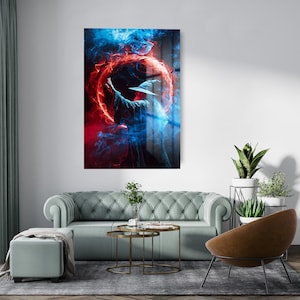 Mystical Wizard Wall Art,Lord of the Rings Wizard Wall Art,Gandalf Inspired Wall Art,Middle Earth Decor,Gandalf Style Glass Panel for Geeks