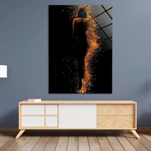 Home Glass Wall Art,Attractive Naked Woman Silhouette, Soft Glass Wall Art,Massage Room Wall Painting,Woman Silhouette,Mother&#39;s Day Gift Art