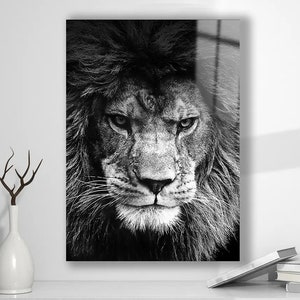 Tempered Glass Art,Glass Printing Art,Tempered Glass Wall Art,Glass Wall Decor,Home Decor,Lion Wall Art,Lion Wall Decor,Wild Animal Wall Art