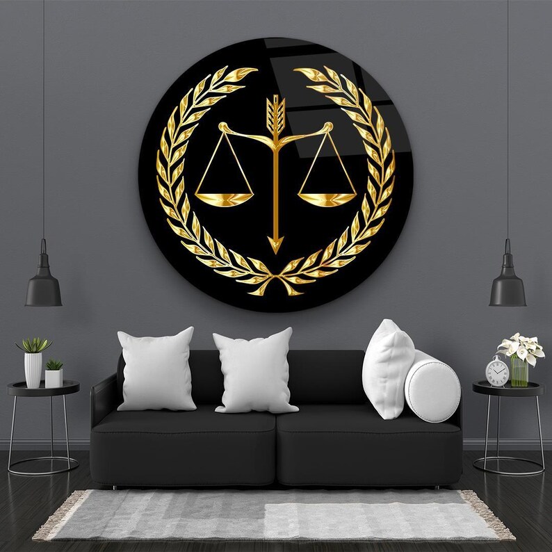 Scales of Justice Glass Wall Art: Modern Law Office Decor - Etsy