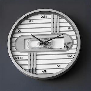 Metal Gear Clock,Home Gift, Mechanical Design Silent Metal Wall Clock,Gold Metal Wall Decor,Unique Large Wall Clock, Gear Clock,Father&#39;s Day