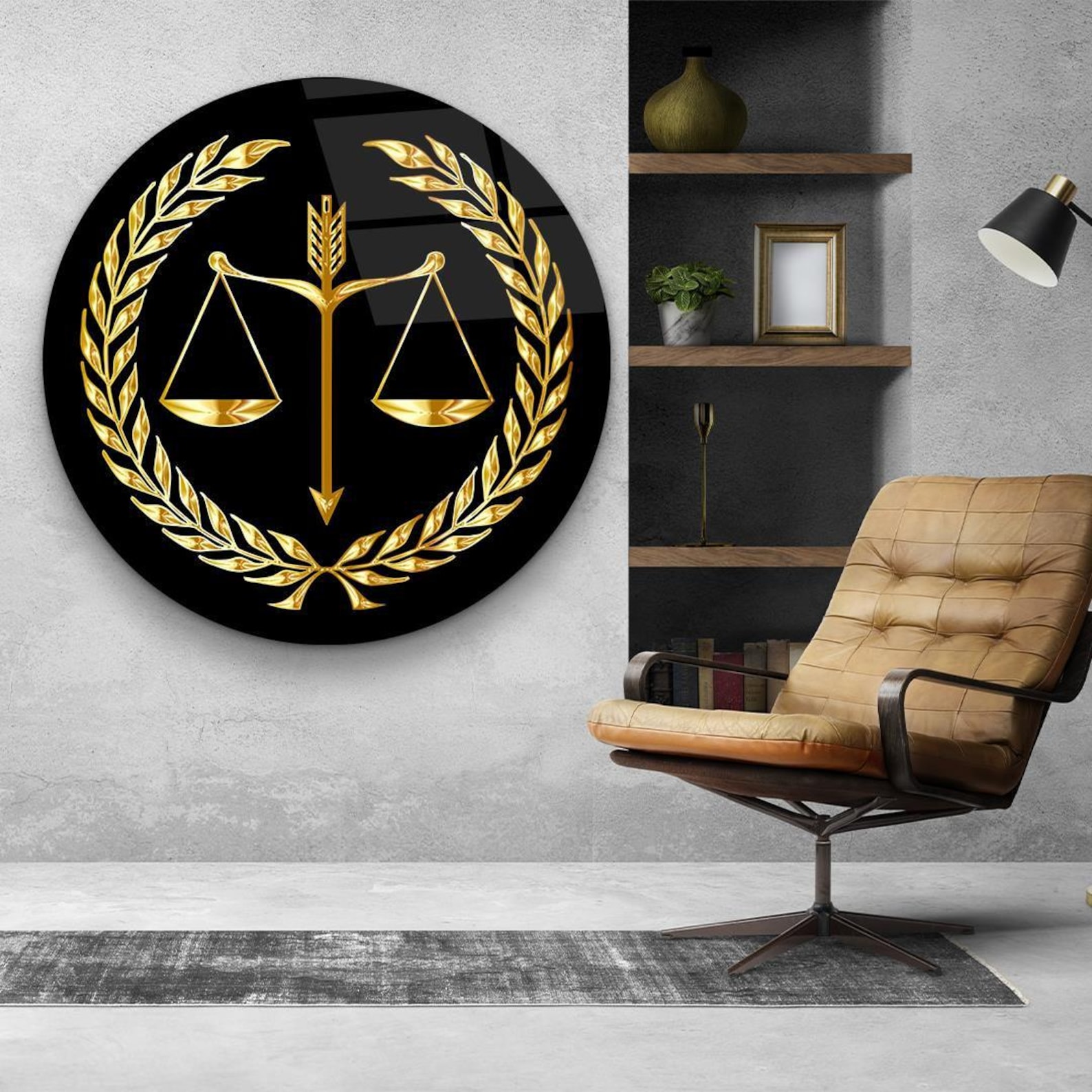 Scales of Justice Glass Wall Art: Modern Law Office Decor - Etsy
