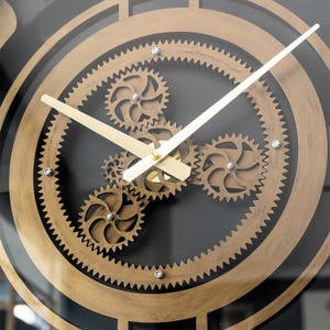 Home Gift, Mechanical Design Silent Metal Wall Clock,Gold Metal Wall Decor,Metal Gear Clock,Unique Large Wall Clock, Gear Clock,Father&#39;s Day