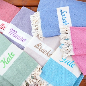 Personalized Beach towel For Bachelorette Party, Bridesmaid Gifts, Personalized Gift, Gift For Her, Girls Trip, Personalized Turkish Towel,