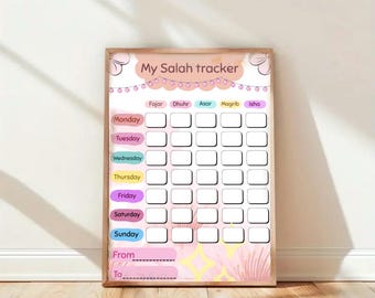 Floral Salah Tracker: Weekly Muslim Prayer Chart