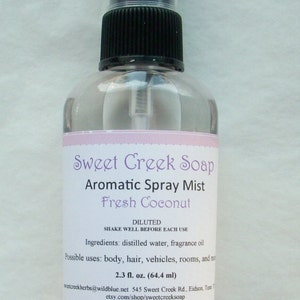 Aromatic Spray, Fresh Coconut, 2 oz.