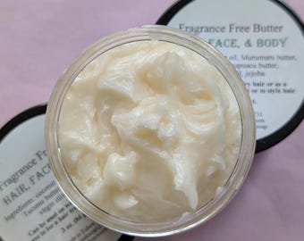 Whipped Hair, Face, and Body Butter, Fragrance Free, 3 oz.