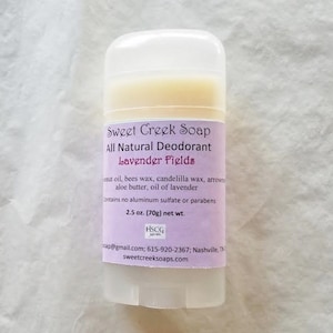 Natural Deodorant, Lavender Fields, 2.5 oz. Stick