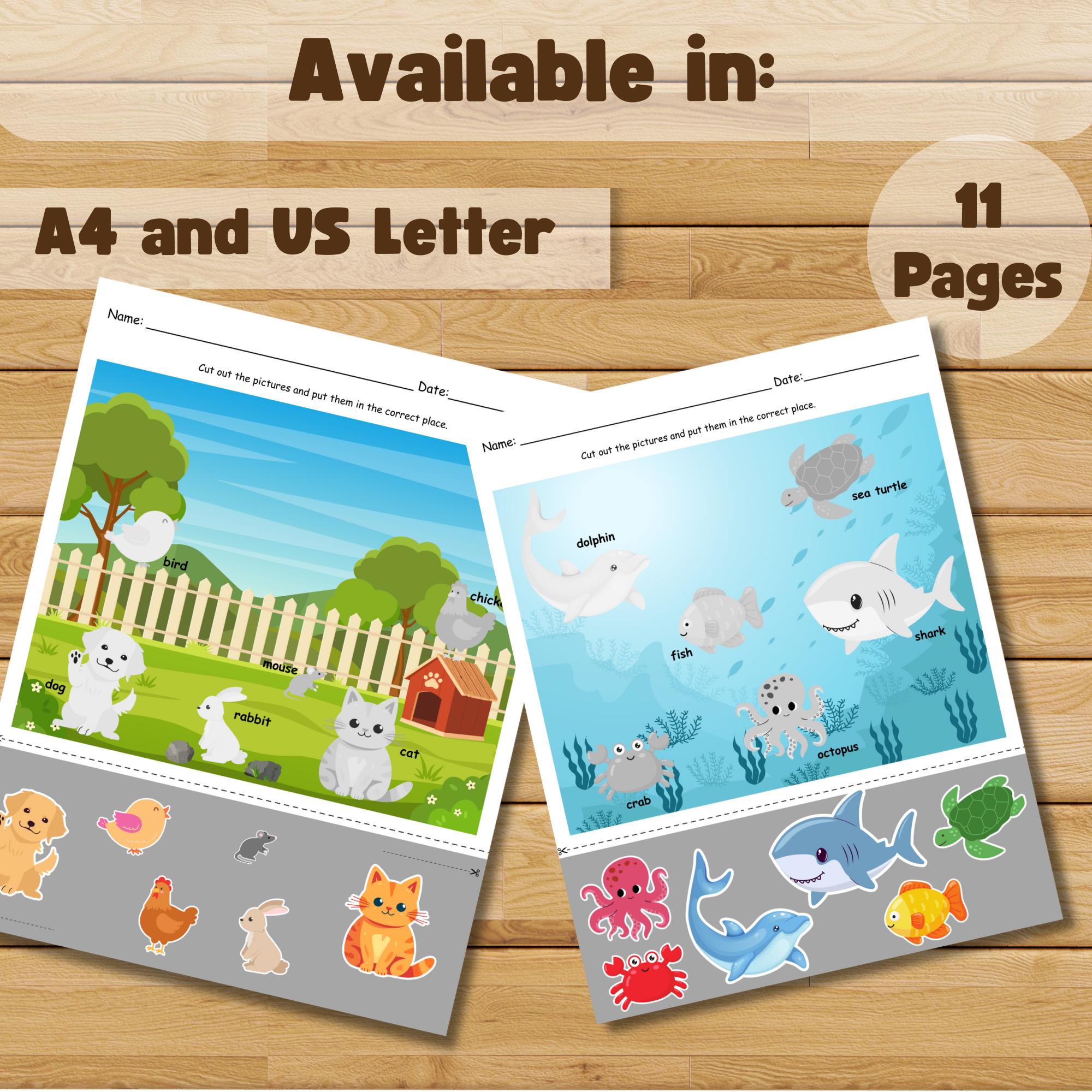 Montessori Cut and Paste Activity Bundle: Preschool Kindergarten ...