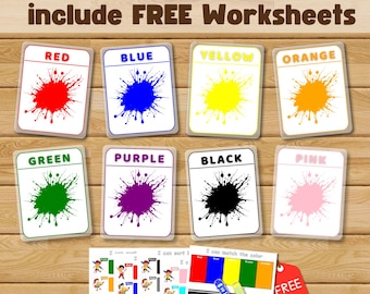 Color Flashcards, Toddler Learning, Homeschool Printable (PDF)