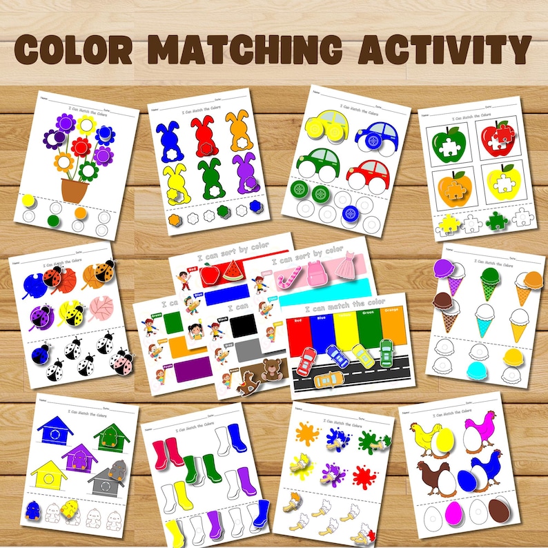 Color Matching Activity for Kids, Toddler Color Printable, Montessori ...