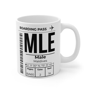 MLE Flughafen-Code-Tasse (Malediven) – Souvenir für Luftfahrtreisende, Geschenk für Kabinenpersonal und Piloten