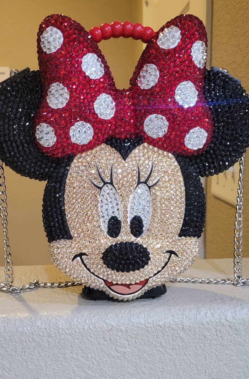 Bedazzled Minnie Mouse Crossbody Purse Etsy