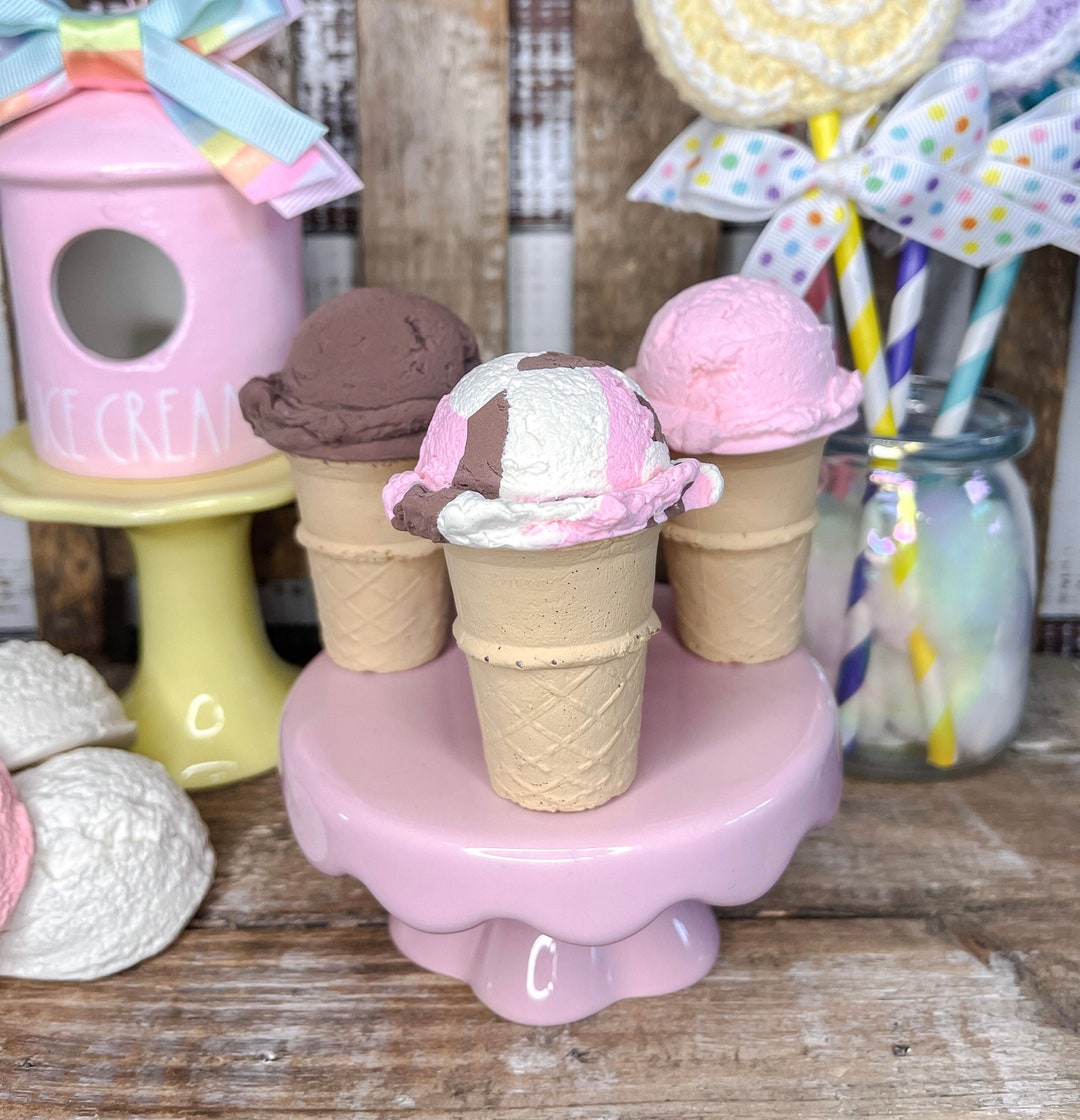 Fake Ice Cream Cone Ice Cream Decor Ice Cream Bar Summer Etsy