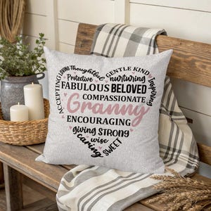 Sudadera inspiradora con palabras de corazón para abuela, regalo para abuela, bolsa de mano con palabras inspiradoras, decoración en forma de corazón, taza para abuela