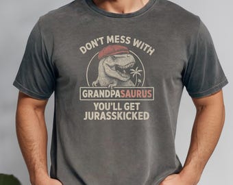 Custom Grandpasaurus Shirt, Funny Dino Tee, Dinosaur Grandpa Gift, Cute Jurassic Grandpa T Shirt, Fathers Day Grandpasaurus Shirt