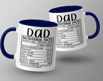 Tazza con informazioni nutrizionali per papà, tazza divertente per papà, regalo per papà, regalo di compleanno per papà, tazza per la festa del papà, tazza da caffè per papà, tazza con umorismo per papà