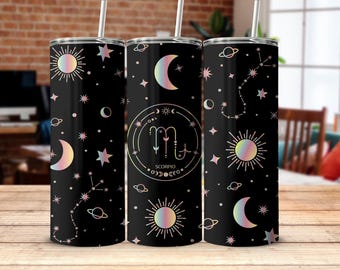 Scorpio Constellation Tumbler and Mouse Pad Set – Zodiac Gift for Astrology Lovers | Celestial Stars Moon Scorpio Symbol Design