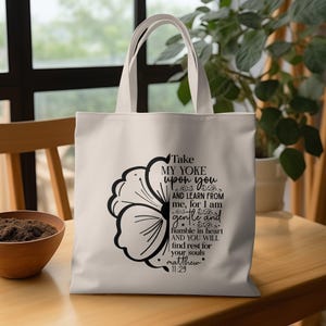 Inspirational Quote Tote Bag, Bible Verse Tote Bag, Religious Tote Bag, Christian Gift Bag, Motivational Tote Bag, Scripture Tote