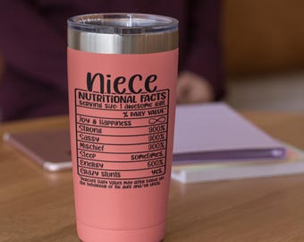 Niece Nährwerte Thermobecher - 20 Unzen | Lustiges Geschenk für Nichte