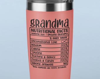 Grandma Nährwerte Thermobecher - 20 Unzen | Lustiges Geschenk für Omas