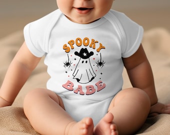 Spooky Babe Halloween Baby Body, süße Geist Baby Kleidung, Cowboy Geist Baby Kostüm, Halloween Outfit für Babys