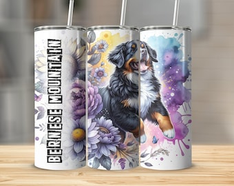 Berner Sennenhund Becher - 20 Unzen Haustier-Liebhaber-Geschenk - süßer Hundemama-Reisebecher - Matter UV-bedruckter Edelstahlbecher