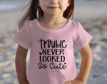 Camiseta infantil "Los problemas nunca se vieron tan lindos", camiseta divertida para niños / manga corta o larga / atuendo diario para niñas y niños