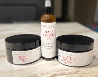 Collection Hair Crack 3X – Huile • Crème • Pommade • Bundle