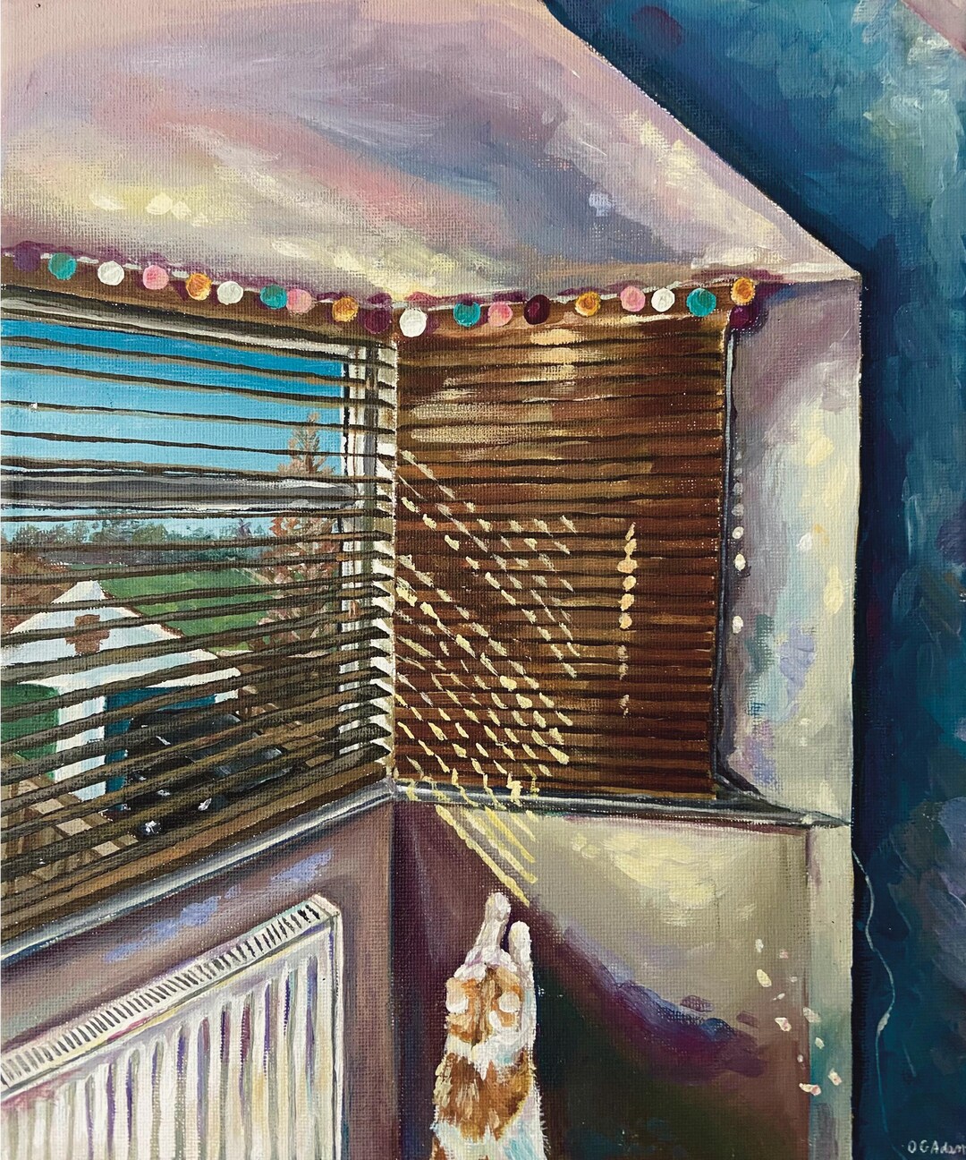 Art Print: 'catching Rays’ Cat Painting, Signed Edition 25x30cm - Etsy UK