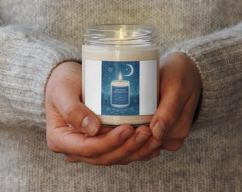 New Moon Manifestation Soy Candle: Sea Salt and Orchid, Ritual Altar Decor