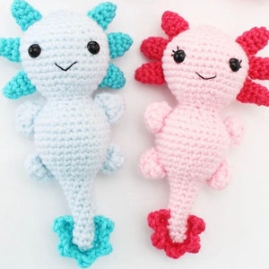 Einfaches Axolotl Amigurumi Häkelanleitung