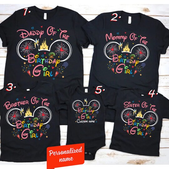 Family Birthday Matching Shirt, Family Disney Birthday Girl Shirts, Disney Family Vacation Shirts